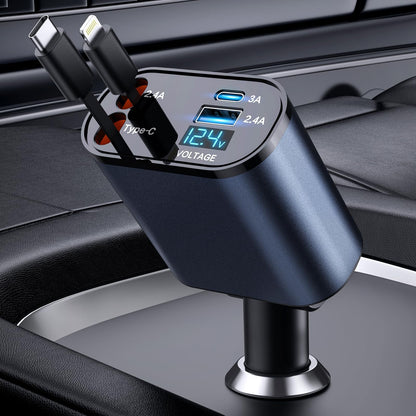 4-in-1 Retractable Fast Car Charger