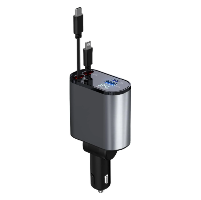 4-in-1 Retractable Fast Car Charger
